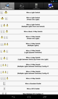 Electrical Toolkit menu