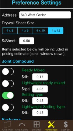 sheetrock cost estimator app