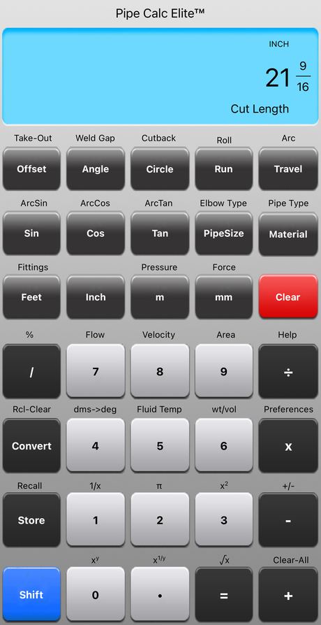 Pipe Calc Elite running on a phone