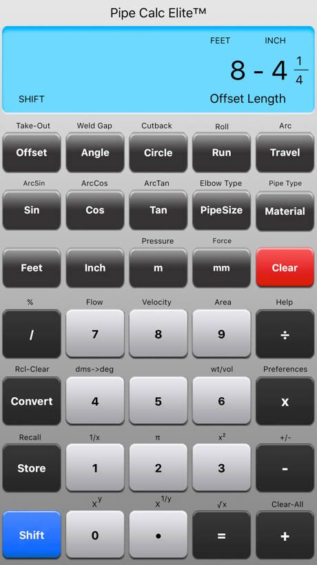 Pipe Calc Elite running on a phone